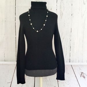 J. Crew Black 100% Cashmere Turtleneck Sweater